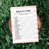 Carte de jeu Bébé Blanc Rose Bébé Mot