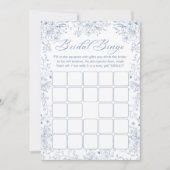 Carte de jeu Bingo de Fête des mariées bleue (Devant)