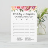 Carte de jeu Birthday Scattergories modifiable (Debout devant)