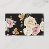 Carte de jeu Black, Ivory, Gold Floral Fête des ma (Dos)