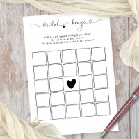 Carte de jeu blanc de bingo nuptiale