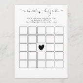 Carte de jeu blanc de bingo nuptiale (Devant)