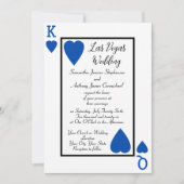 Carte de Jeu Bleu Invitations de mariage King/Quee (Devant)