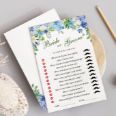 Carte de jeu Blue Hydrangea Floral Fête des mariée