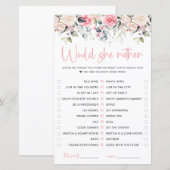 Carte de jeu Blush Floral | Préférerait-Elle (Devant / Derrière)