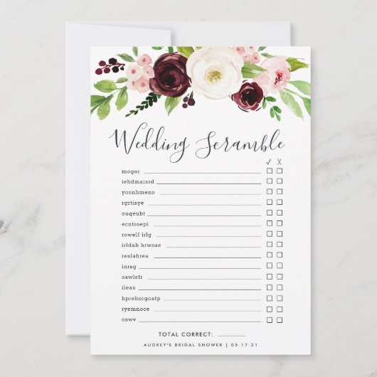 Carte de jeu Blush Romance double face Fête des ma (Dos)