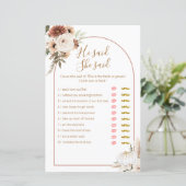 Carte de jeu Boho Arch White Pumpkin He said She s (Debout devant)