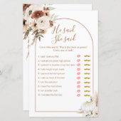 Carte de jeu Boho Arch White Pumpkin He said She s (Devant / Derrière)