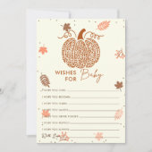 Carte de jeu Boho Fall Pumpkin Wishes pour Baby Sh (Devant)