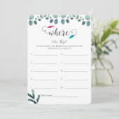 Carte de jeu Calligraphy Eucalyptus Fête des marié (Debout devant)