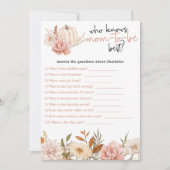 Carte de jeu Citrouille Floral Baby shower automne (Devant)