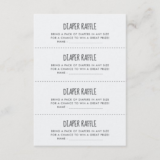 Carte de jeu Cute blue elephant Diaper Raffle (Devant)