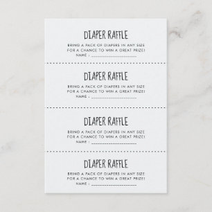 Carte de jeu Cute blue elephant Diaper Raffle