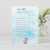 Carte de jeu Cute Polar Bleu Baby shower d'hiver (Debout devant)