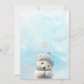 Carte de jeu Cute Polar Bleu Baby shower d'hiver (Dos)