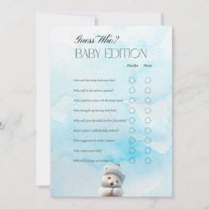 Carte de jeu Cute Polar Bleu Baby shower d'hiver