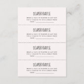 Carte de jeu Cute rose éléphant Diaper Raffle (Devant)