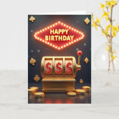 Carte de jeu d'anniversaire rétro (Fleur jaune)
