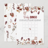 Carte de jeu de baby-bingo à motif de fleurs sauva (Devant / Derrière)