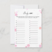 Carte de jeu de Baby shower ABC pour bébé flocon d (Devant)