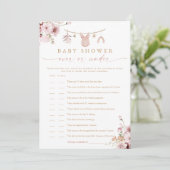 Carte de jeu de baby shower Boho Clothesline Over (Debout devant)