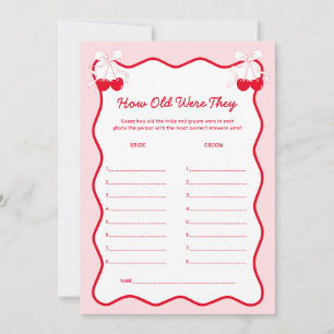Carte de jeu de Baby Shower Cherry sur l'âge des m