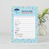 Carte de jeu de baby shower de comptine d'Emoji (Debout devant)