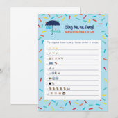 Carte de jeu de baby shower de comptine d'Emoji (Devant / Derrière)