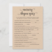 Carte de jeu de Baby shower de la Nursery Rhyme (Devant)