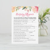 Carte de jeu de Baby shower de la Nursery Rhyme (Debout devant)