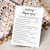 Carte de jeu de Baby shower de la Nursery Rhyme