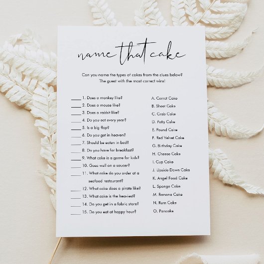 Carte de jeu de Baby Shower de mariage STELLA Name