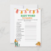 Carte de jeu de baby shower de mot Taco mexicaine (Devant)