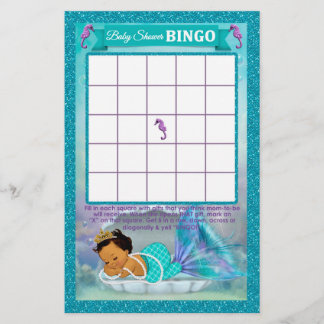 Carte de jeu de Baby shower de sirène #136