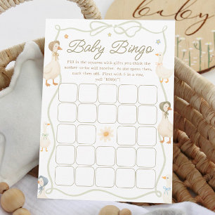 Carte de jeu de Baby shower d'oie idiot
