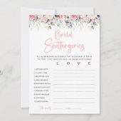 Carte de jeu de Baby Shower Floral Rose (Devant)