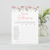 Carte de jeu de Baby Shower Floral Rose (Debout devant)