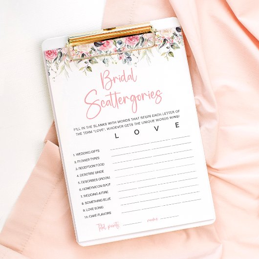 Carte de jeu de Baby Shower Floral Rose