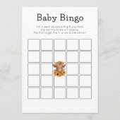 Carte de jeu de Baby shower Highland Cow (Devant)
