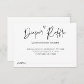 Carte de jeu de Baby shower moderne Diaper Raffle (Devant / Derrière)