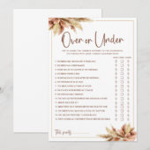 Carte de jeu de Baby Shower Pampas Grass Over & Un (Devant / Derrière)