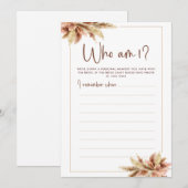 Carte de jeu de Baby Shower : Qui suis-je - Herbe  (Devant / Derrière)