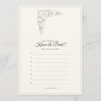 Carte de jeu de Baby Shower Sage & Lace