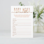 Carte de jeu de Baby shower Word Scramble neutre (Debout devant)
