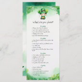 Carte de jeu de babyshower de la Saint Patrick (Devant / Derrière)