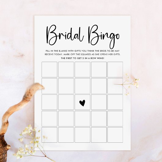 Carte de jeu de bingo à écriture moderne