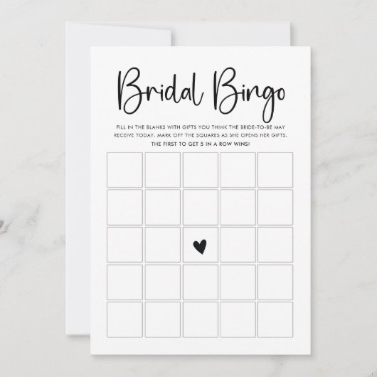 Carte de jeu de bingo à texte moderne (Devant)