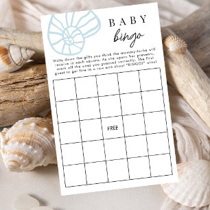 Carte de jeu de bingo bébé bleu poussiéreux plage