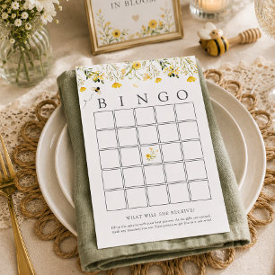 Carte de jeu de bingo bébé Fleur sauvage jaune et