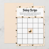 Carte de jeu de bingo bébé floral Bumblebee (Devant / Derrière)